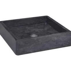 New vidaXL Handfat 40x40x10 cm marmor Svart