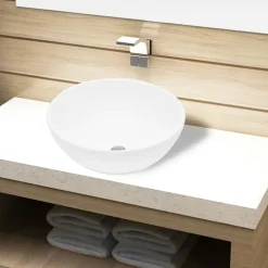 Outlet vidaXL Handfat keramik rund Vit