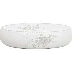 vidaXL Handfat vit oval 59x40x15 cm keramik