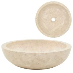 vidaXL Handfat 40x12 cm marmor gräddvit
