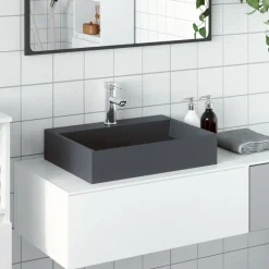 vidaXL Handfat 50x38x11 cm mineralgjuten/marmor antracit