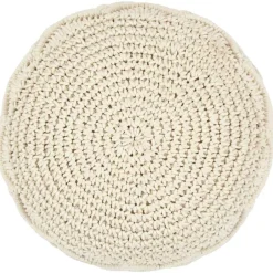 Best vidaXL Handgjord sittpuff makramé 45x30 cm bomull Vit