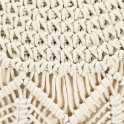 Best vidaXL Handgjord sittpuff makramé 45x30 cm bomull Vit