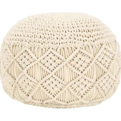 vidaXL Handgjord sittpuff makramé 45x30 cm bomull