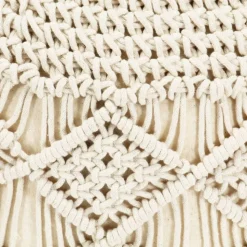 vidaXL Handgjord sittpuff makramé 45x30 cm bomull