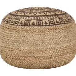 Discount vidaXL Handgjord sittpuff 45x30 cm jute Brun