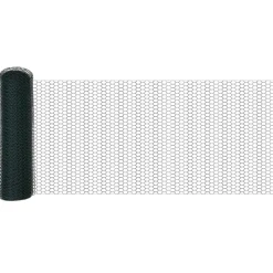 vidaXL Hexagonstängsel Grön 0,4 x 10 m PVC