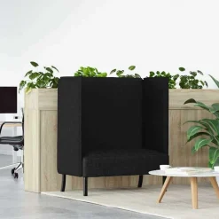 Online vidaXL Hög Ryggsoffa 101cm tyg Svart