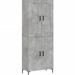 vidaXL Högskåp betonggrå 69,5x34x180 cm konstruerat trä
