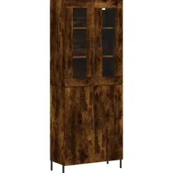 vidaXL Högskåp rökfärgad ek 69,5x34x180 cm konstruerat trä