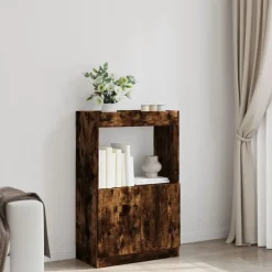 Best vidaXL Högskåp 63x33x100 cm konstruerat trä Rökfärgad ek
