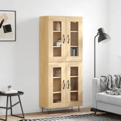 vidaXL Högskåp sonoma-ek 69,5x34x180 cm konstruerat trä