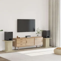 Outlet vidaXL Högtalarställ 2 st 30x30x40 cm konstruerat trä Sonoma ek