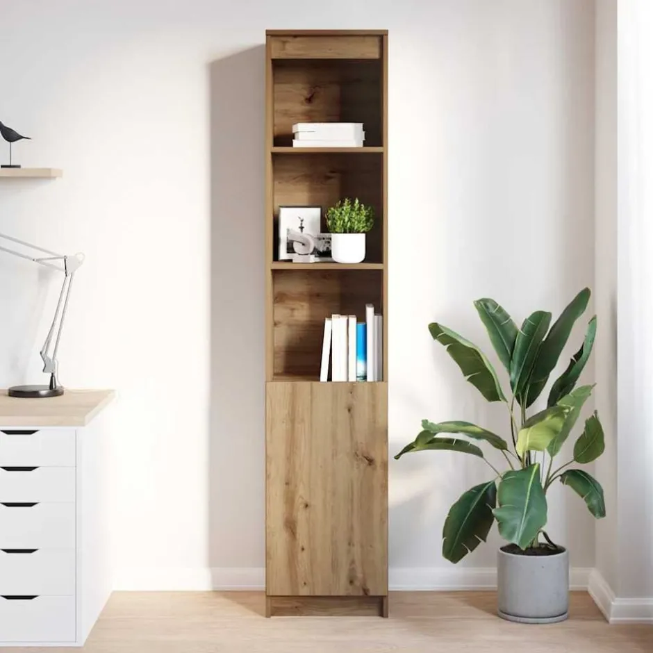 Clearance vidaXL Highboard hantverksmässig ek 37,5x35x180 cm konstruerat trä artisan ek