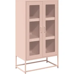 New vidaXL Highboard 68x39x123 cm stål Rosa