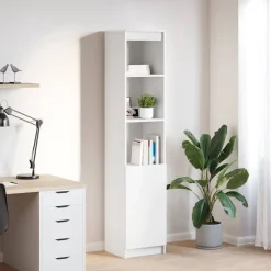 vidaXL Highboard vit 37,5x35x180 cm konstruerat trä