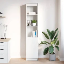vidaXL Highboard vit 37,5x35x180 cm konstruerat trä