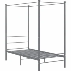 Online vidaXL Himmelsäng metall 90x200 cm Grå
