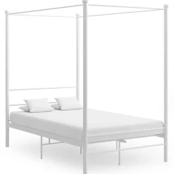 New vidaXL Himmelsäng metall 120x200 cm Vit