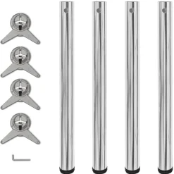 Clearance vidaXL Höjdjusterbara bordsben 4 st 710 mm Krom