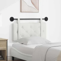 vidaXL Hängande Huvudgavel Väggmonterad Vit 80 cm Konstläder