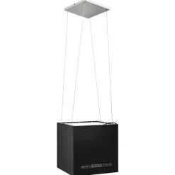 Outlet vidaXL Hängande köksfläkt touchsensor LCD 37 cm pulverlackerat stål Svart