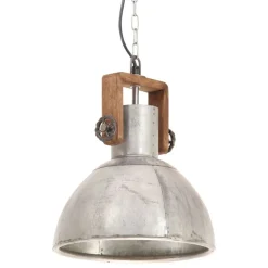 Best vidaXL Hänglampa industriell 25 W rund 30 cm E27 Silver