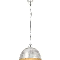 vidaXL Hänglampa industriell vintage 25 W silver rund 41 cm E27