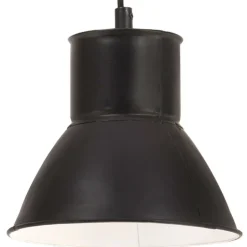 Outlet vidaXL Hänglampa industriell 25 W rund 17 cm E27 Svart