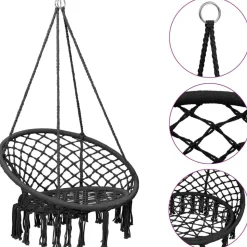 vidaXL Hängmatta 80 cm antracit