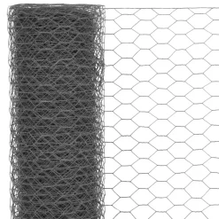 Clearance vidaXL Hönsnät stål med PVC-beläggning 25x0,5 m Grå