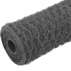 Hot vidaXL Hönsnät stål med PVC-beläggning 25x0,5 m Grå