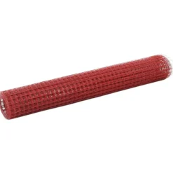vidaXL Hönsnät stål med PVC-beläggning 10x1 m röd