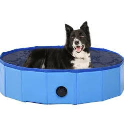vidaXL Hopfällbar hundpool blå 80x20 cm PVC
