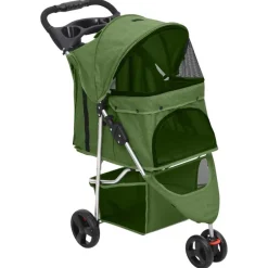 Best vidaXL Hopfällbar hundvagn 80x46x98 cm oxfordtyg Grön