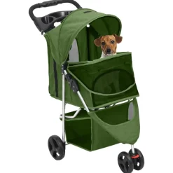 Best vidaXL Hopfällbar hundvagn 80x46x98 cm oxfordtyg Grön