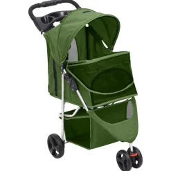 Best vidaXL Hopfällbar hundvagn 80x46x98 cm oxfordtyg Grön