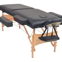 Discount vidaXL Hopfällbar massagebänk 2 sektioner och pall 10 cm tjock Svart