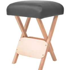 Discount vidaXL Hopfällbar massagepall med 12 cm tjock sits Svart