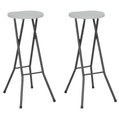 Sale vidaXL Hopfällbara barstolar 2 st HDPE och stål Vit
