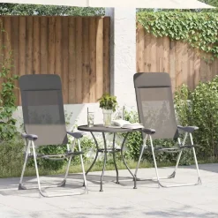 Outlet vidaXL Hopfällbara campingstolar 2 st aluminium Grå