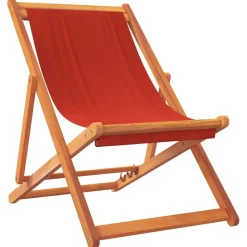 vidaXL Hopfällbara strandstolar 2 st röd tyg