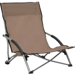 Best vidaXL Hopfällbara strandstolar 2 st tyg Taupe