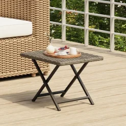 Outlet vidaXL Hopfällbart bord 45x35x32 cm konstrotting Grå