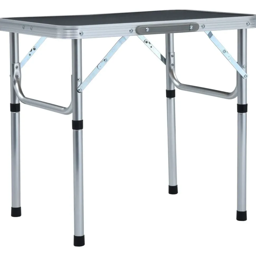 vidaXL Hopfällbart campingbord grå aluminium 60x45 cm