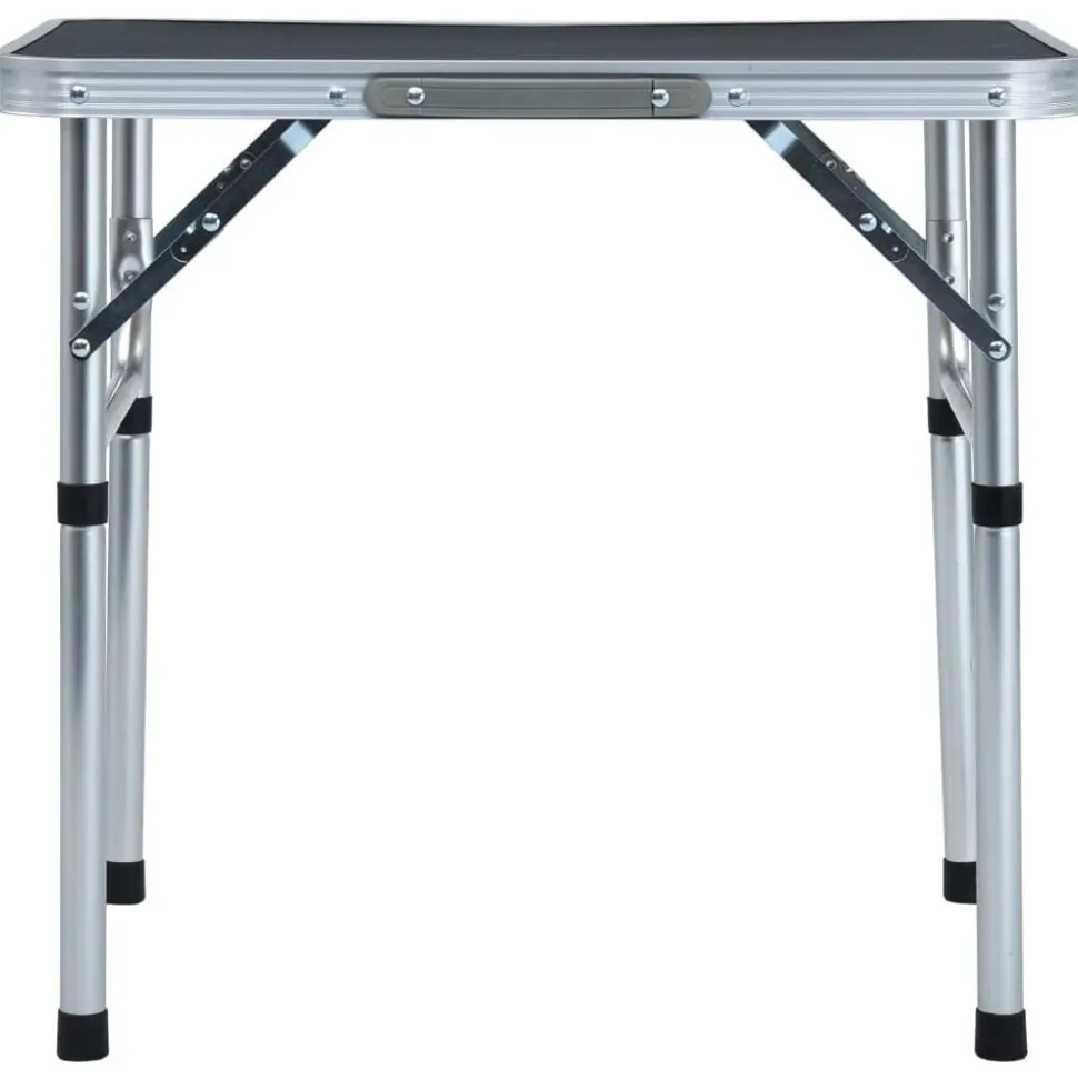 vidaXL Hopfällbart campingbord grå aluminium 60x45 cm