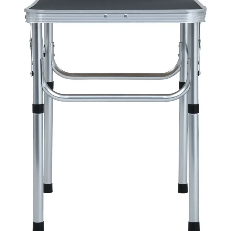 vidaXL Hopfällbart campingbord grå aluminium 60x45 cm