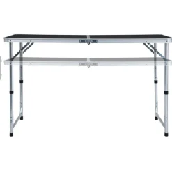 Discount vidaXL Hopfällbart campingbord aluminium 120x60 cm Grå