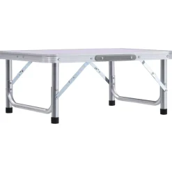 Clearance vidaXL Hopfällbart campingbord aluminium 60x45 cm Vit