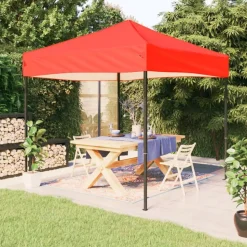 vidaXL Hopfällbart partytält röd 2x2 m